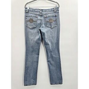 VTG 90s Y2K Nobo Jeans 11 Straight Leg Low Rise Embroidered Rhinestone Back Flap